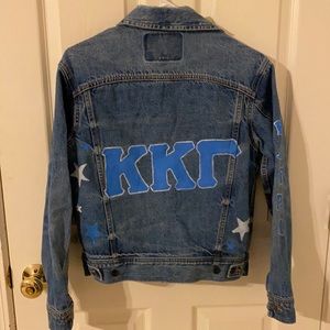 Kappa kappa gamma sorority American Eagle hand painted jean jacket